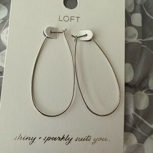 Loft oblong large hoop earrings NWT